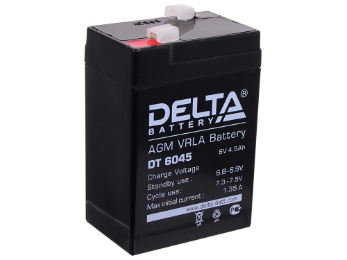 Аккумулятор 06 V 4,5 Ah Delta DT 6045