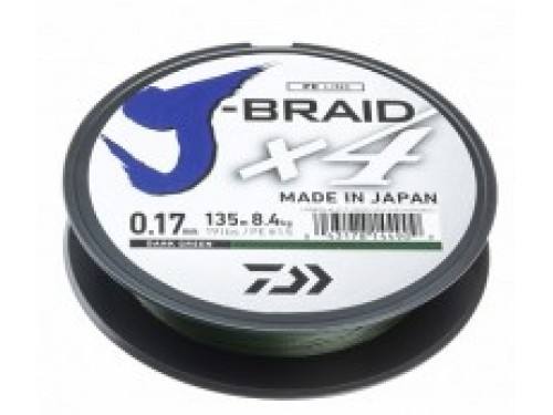 Шнур Daiwa J-Braid X4 135м*0,13мм*5,9кг зеленая 